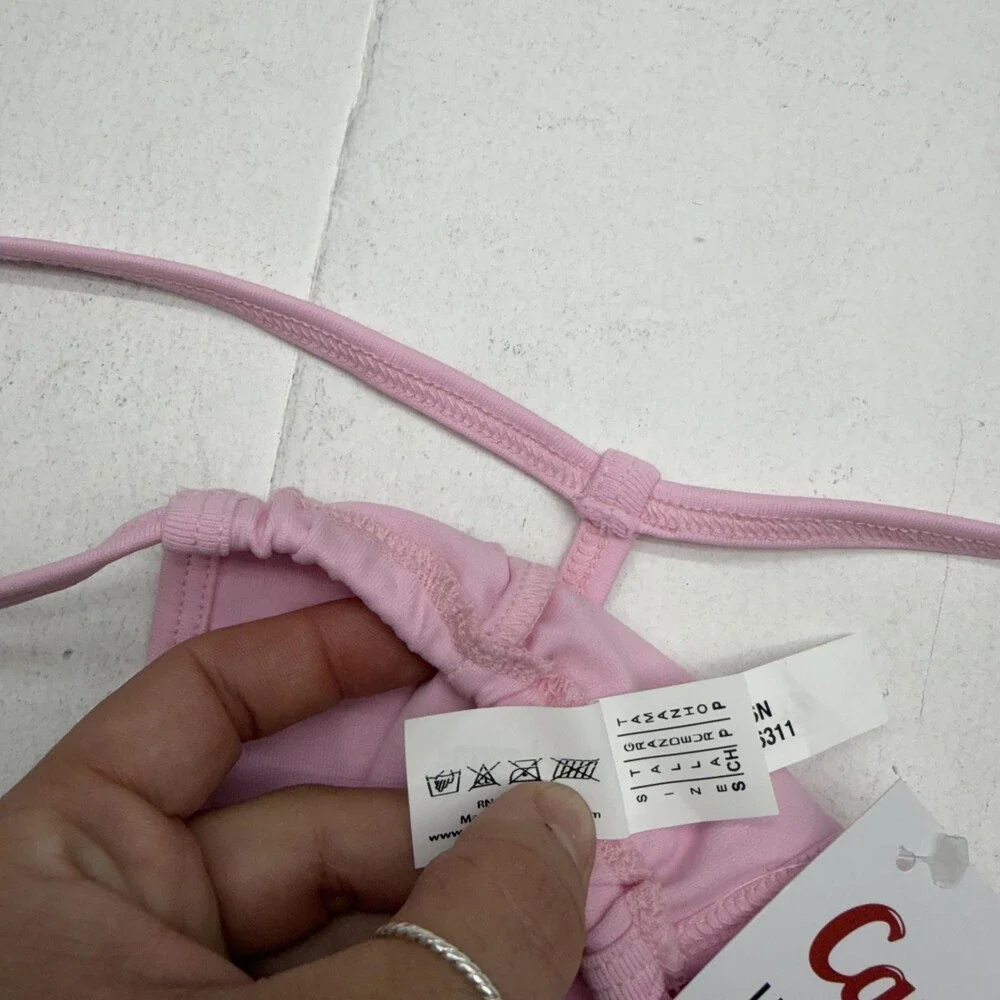 Candyman Thong Mens Small Pink Microfiber Stretch Baby Pink 9586B Underwear